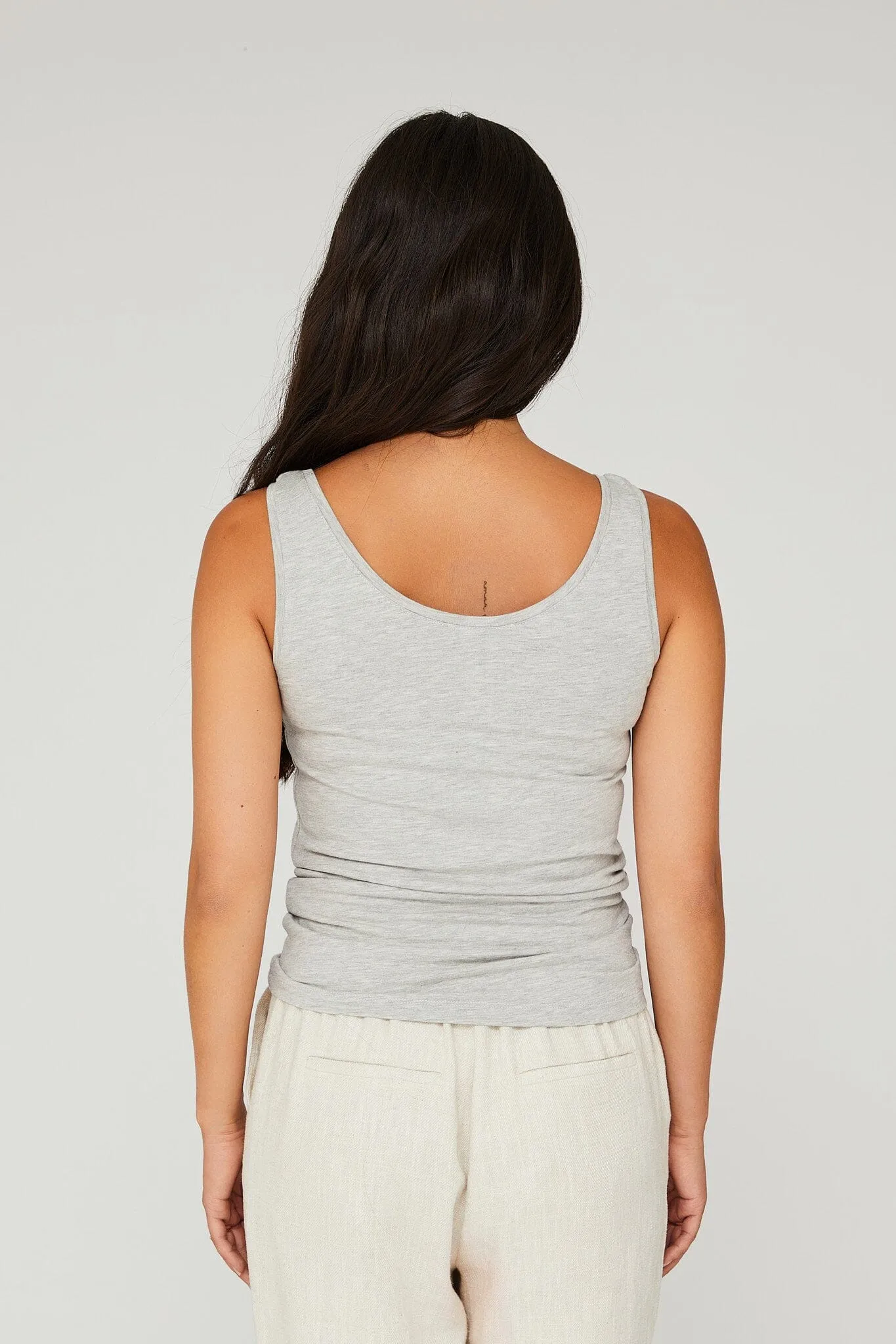 A-VIEW - Stabil Tank Top - 055 Light Grey Melange
