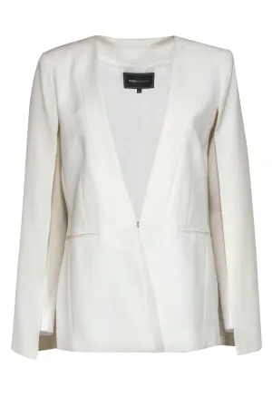 BCBG Max Azria - White Clasped Caped "Upas" Blazer Sz M