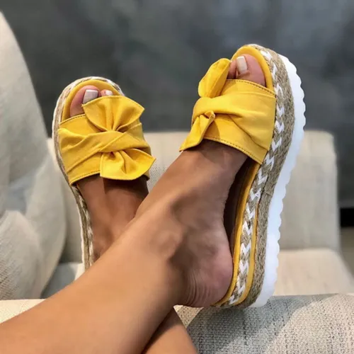 Bowknot Sandals Casual Comfy Slip On Platform