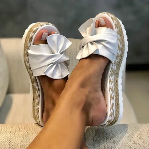 Bowknot Sandals Casual Comfy Slip On Platform