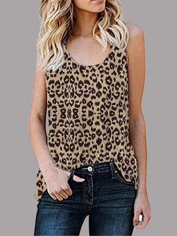 Casual Leopard Print Tank Top