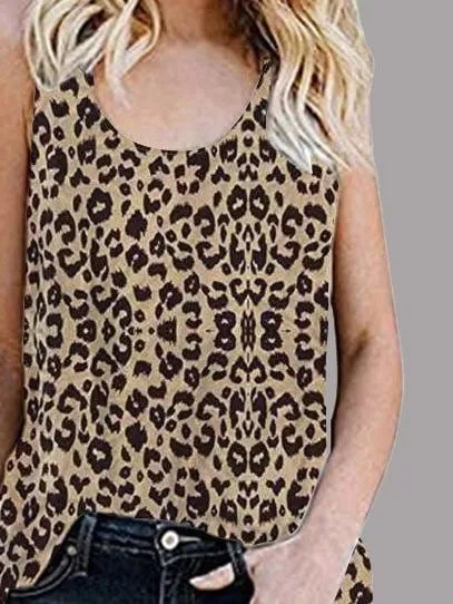 Casual Leopard Print Tank Top