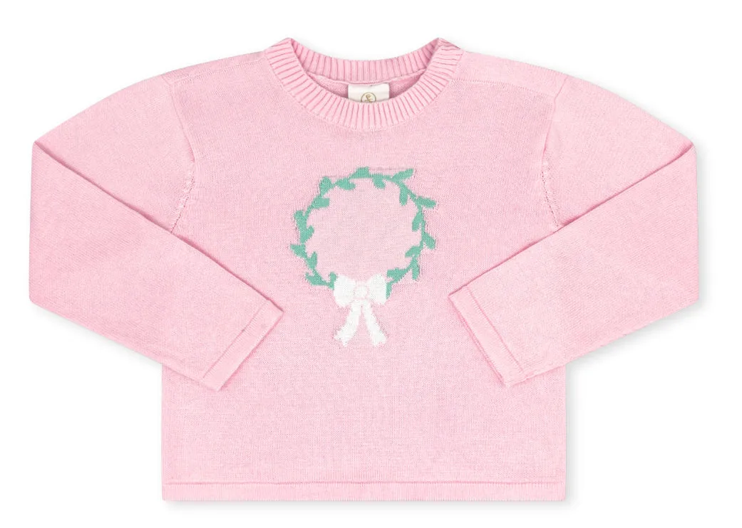 Cozy Up Sweater - Pink Wreath