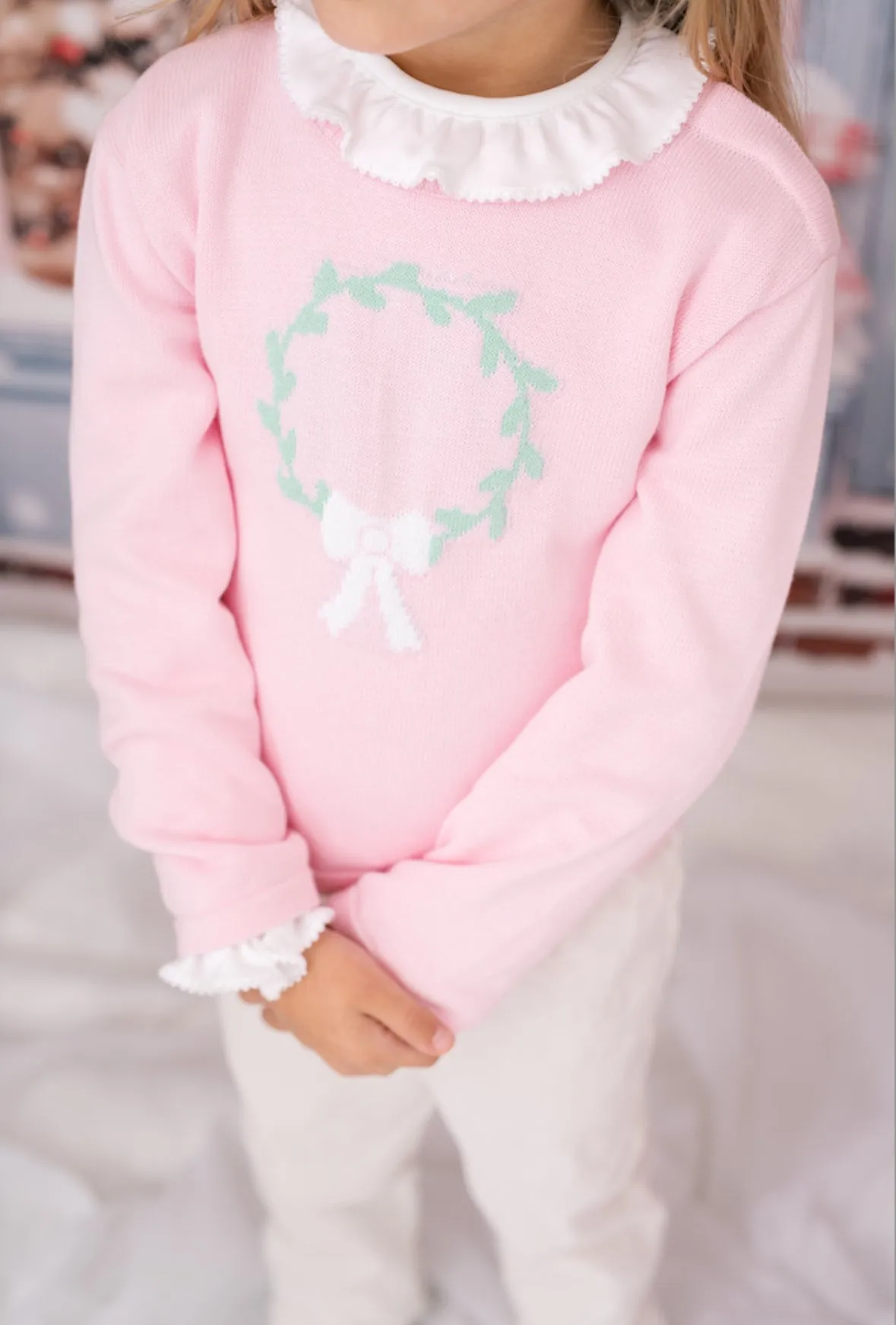 Cozy Up Sweater - Pink Wreath