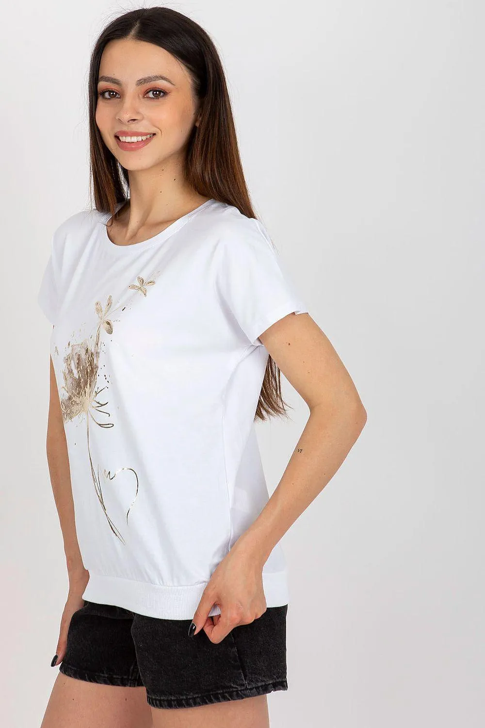 Elegant Cotton Blouse with Parisian-Inspired Print