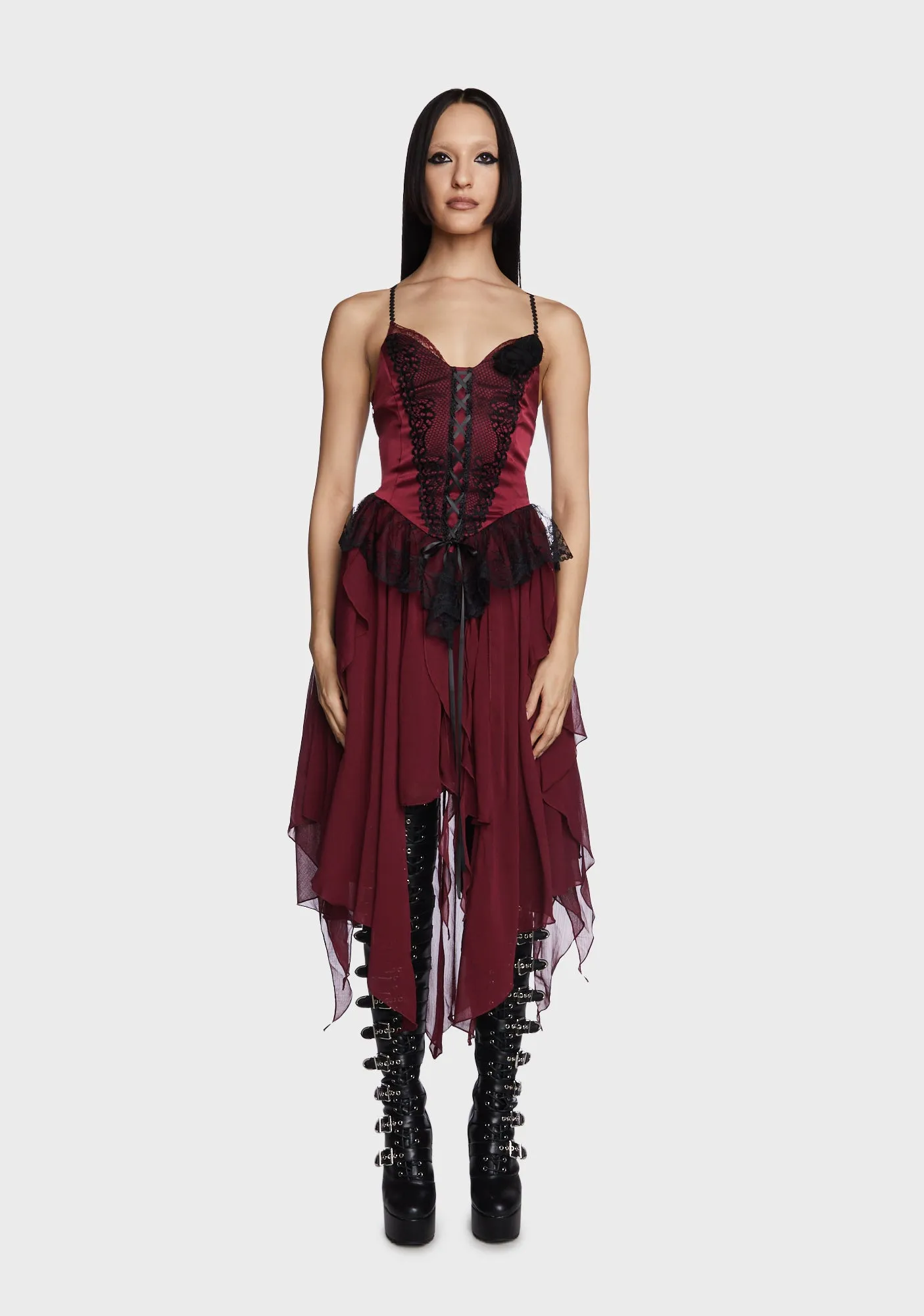 Maroon Flowy Dress