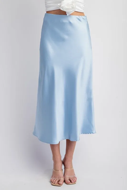 Satin Midi Slip Skirt