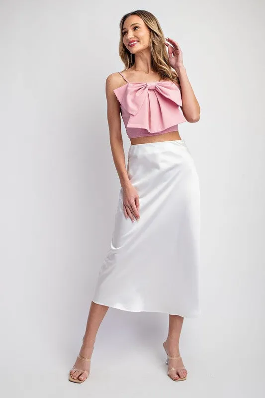 Satin Midi Slip Skirt