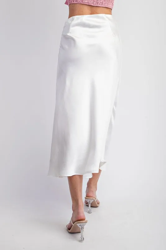 Satin Midi Slip Skirt